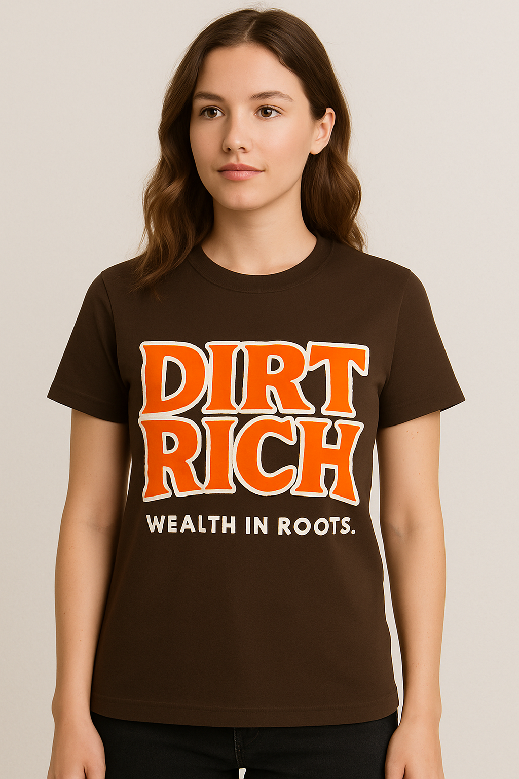 Wealth in Roots Tee (Brown/Orange)