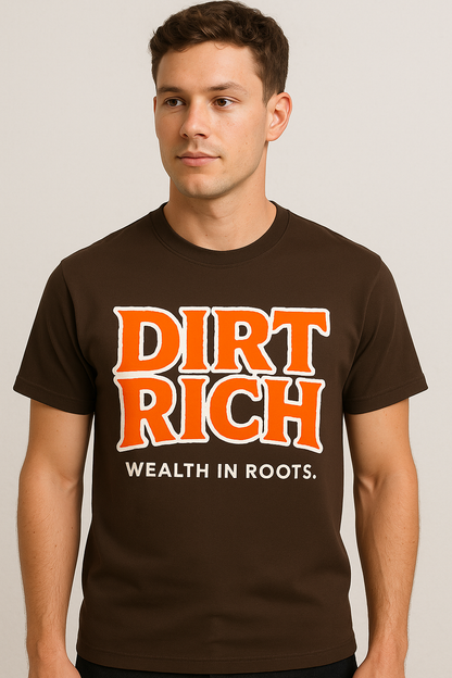 Wealth in Roots Tee (Brown/Orange)
