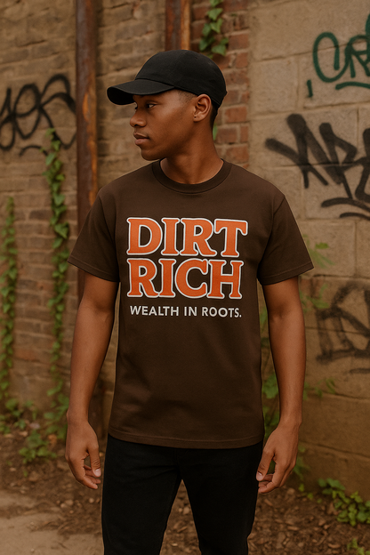 Wealth in Roots Tee (Brown/Orange)